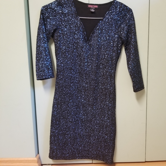 Sparkly Sexy Club Mini Dress with Sleeves - Picture 1 of 4